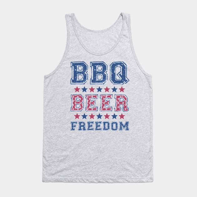 BBQ Beer and Freedom Tank Top by OldTony